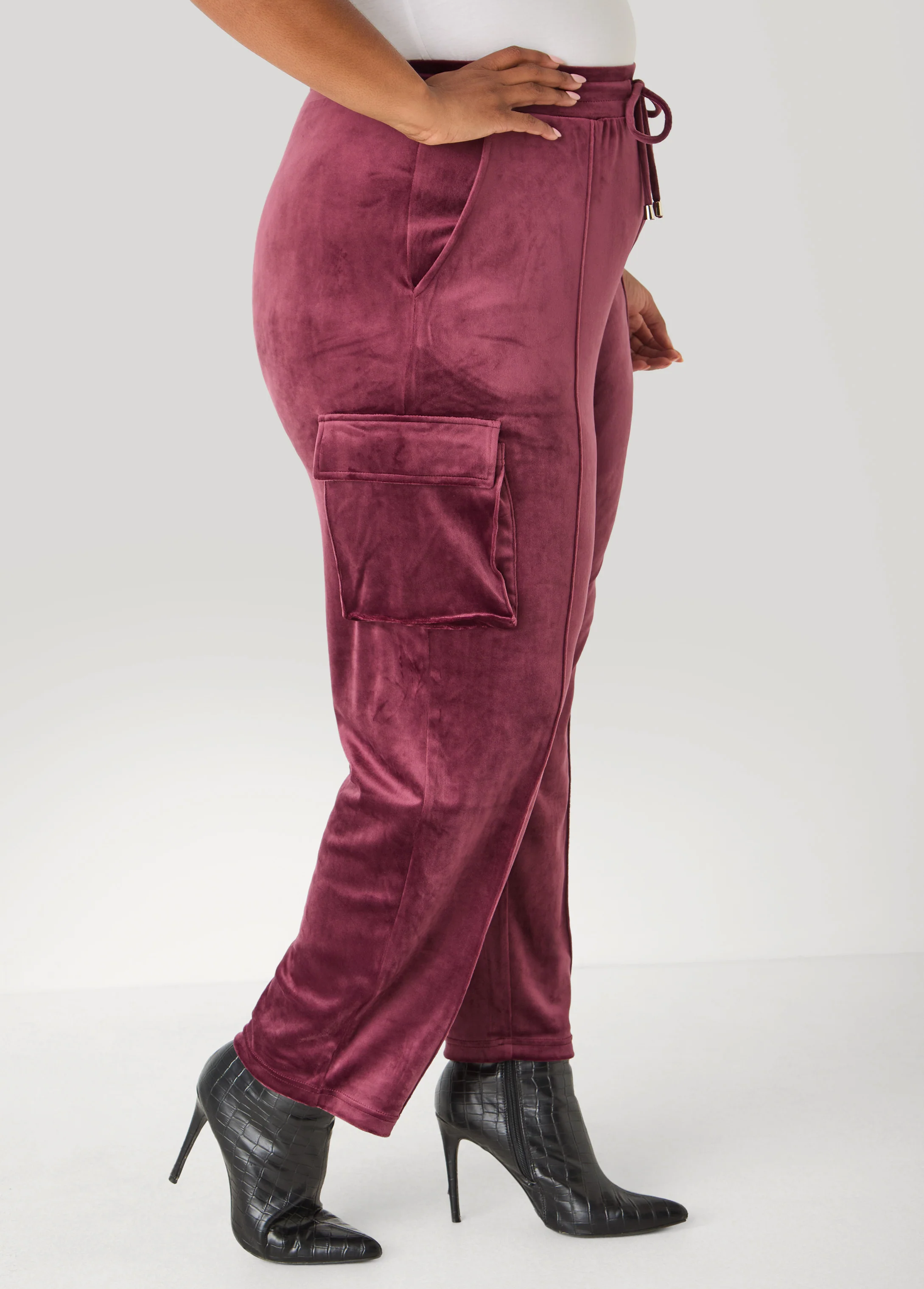 Pintucked Velour Track Pants - Image 4