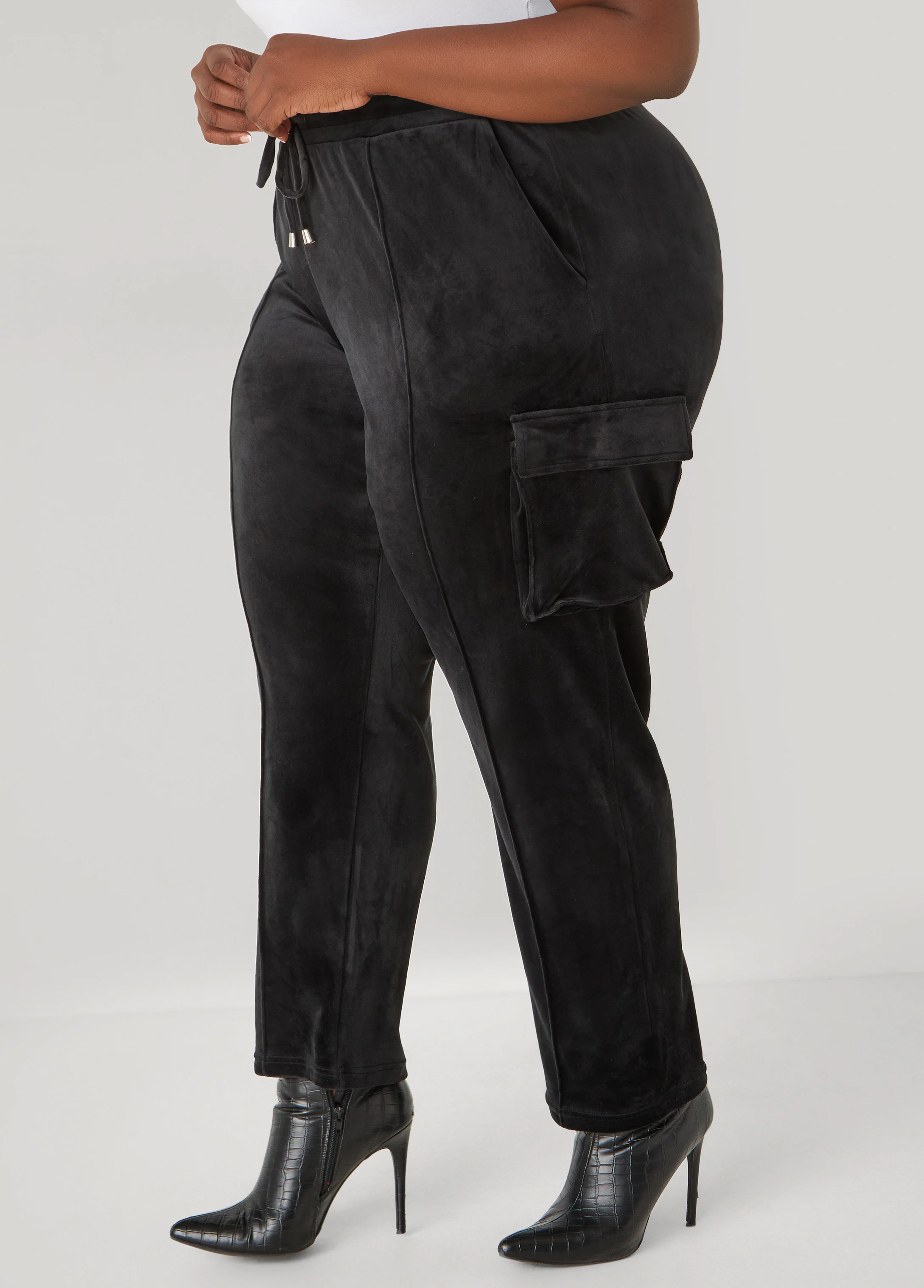 Pintucked Velour Track Pants - Image 7