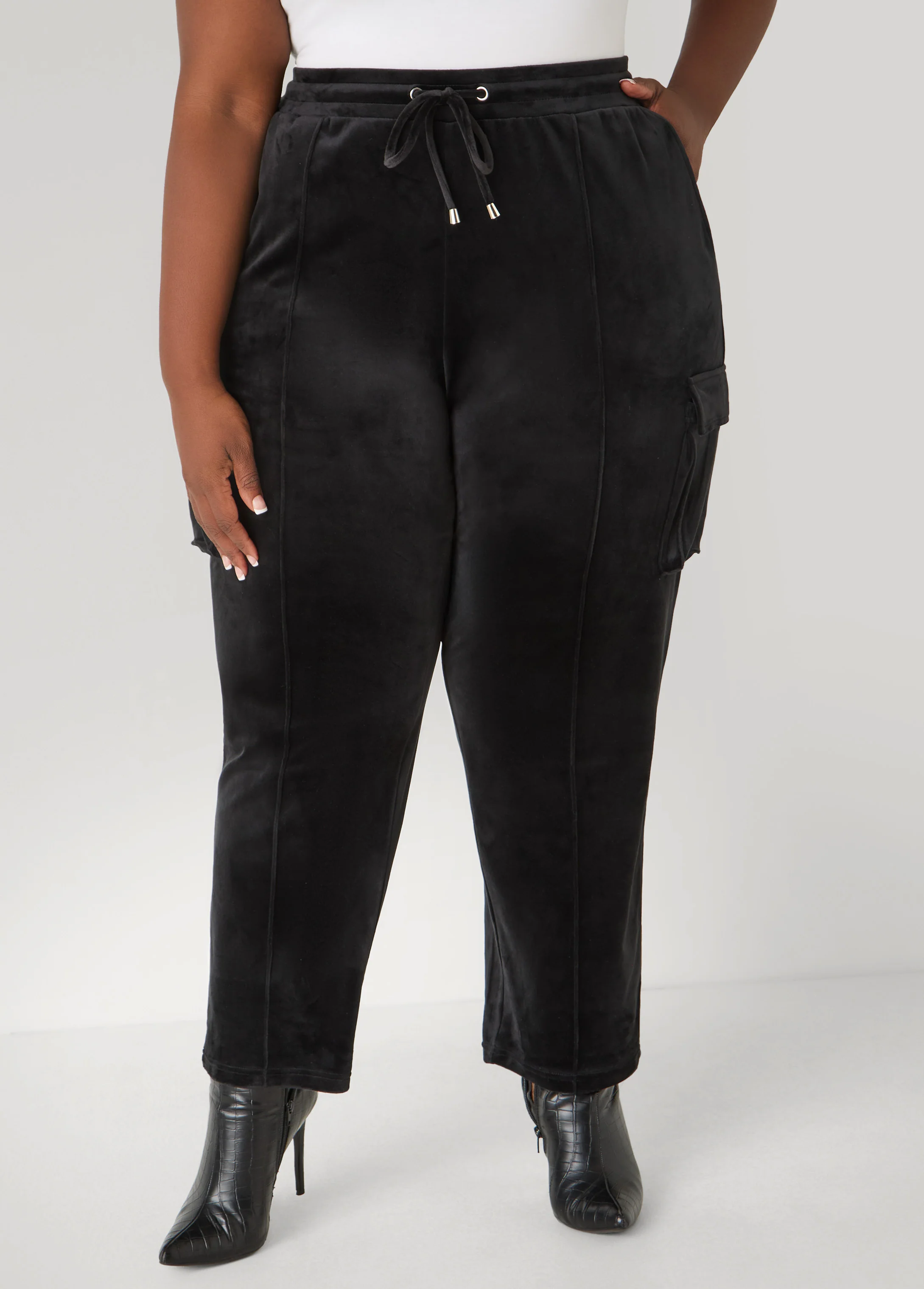 Pintucked Velour Track Pants - Image 8