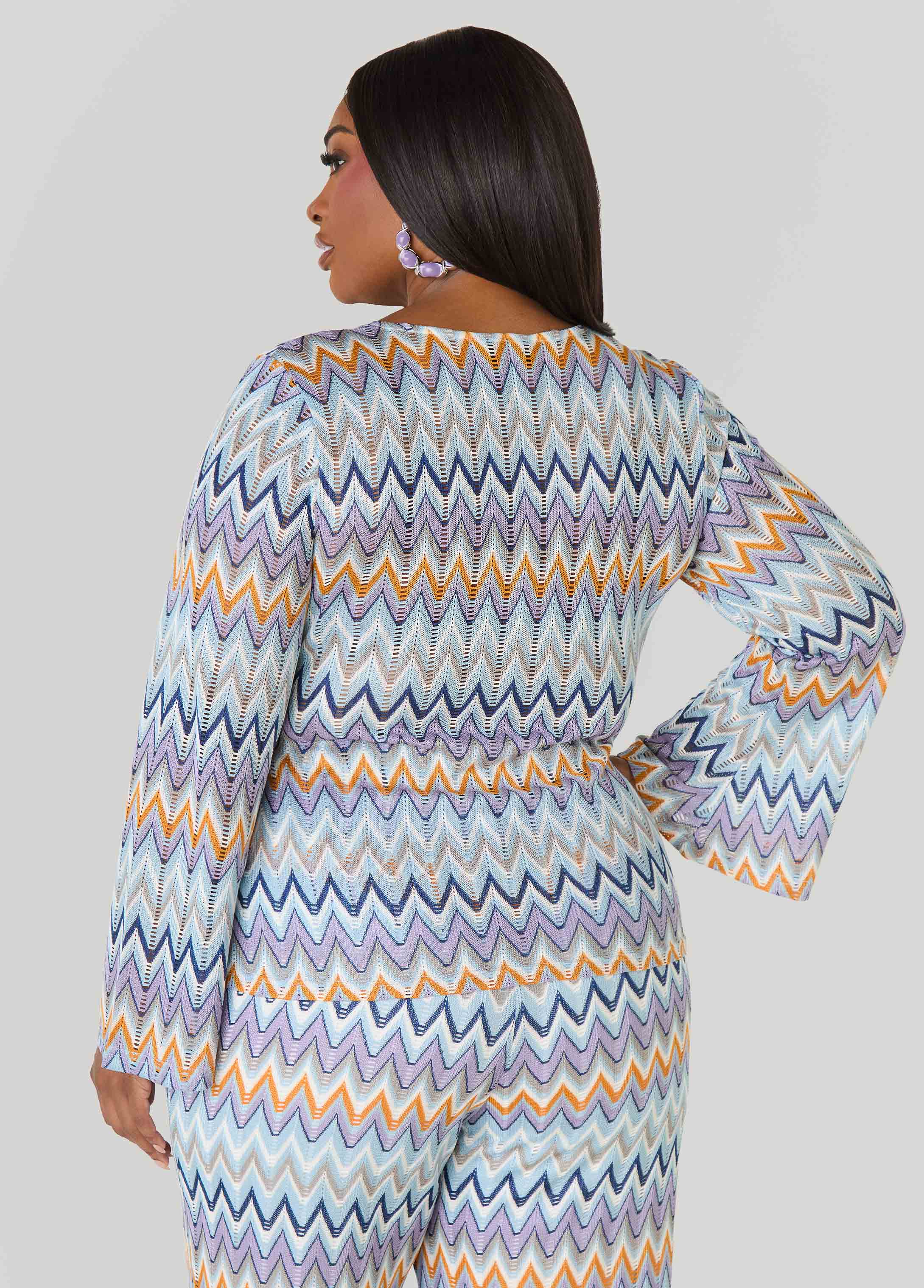 U Ring Chevron Knit Top - Image 5