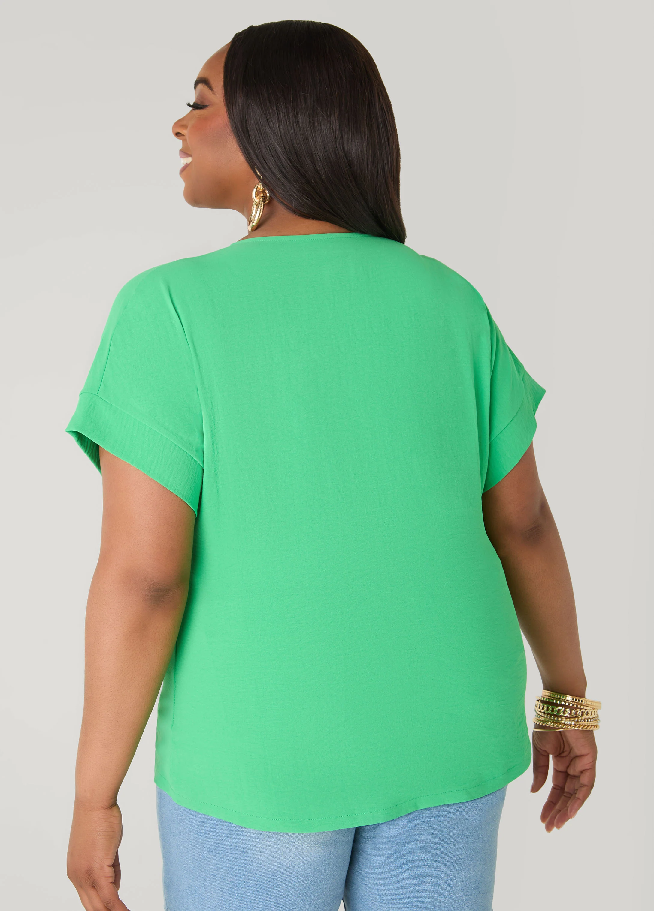 Tie Front V Neck Top - Image 10