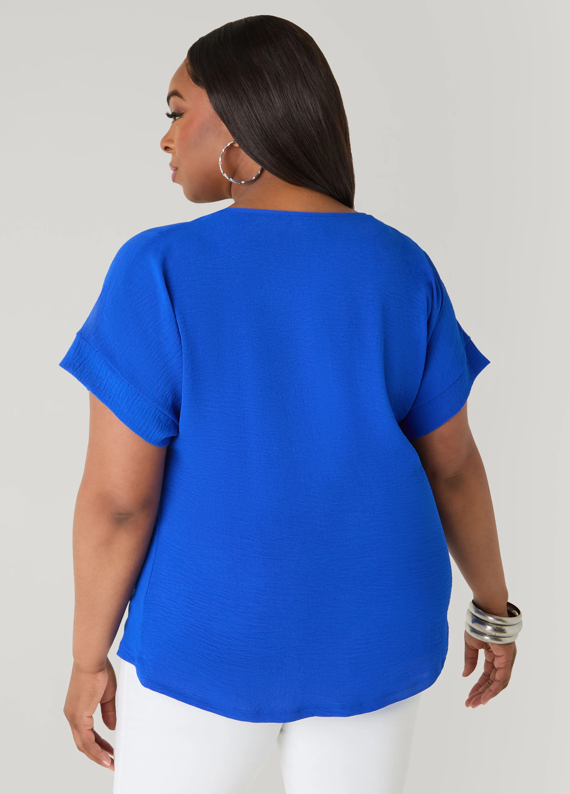 Tie Front V Neck Top - Image 14