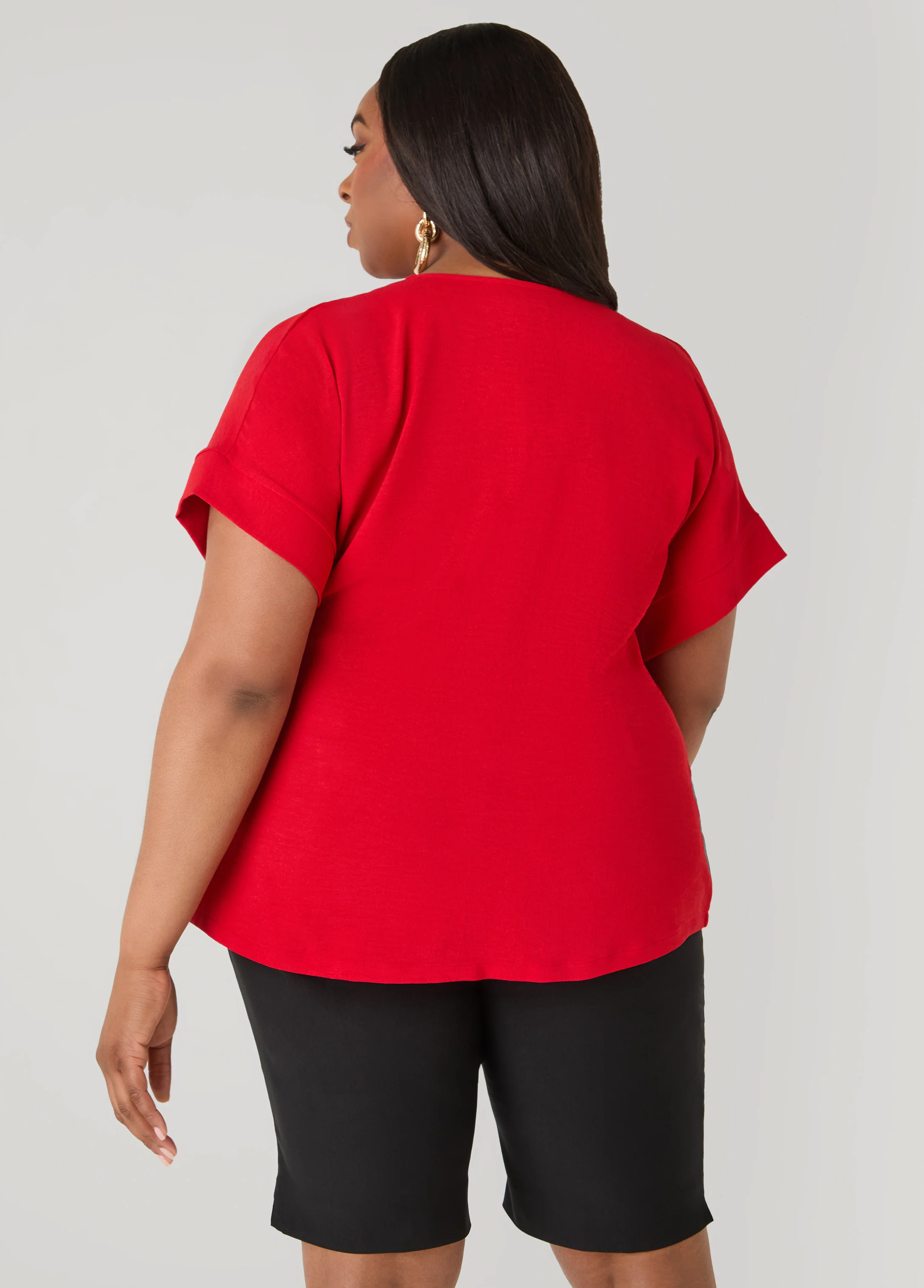 Tie Front V Neck Top - Image 19