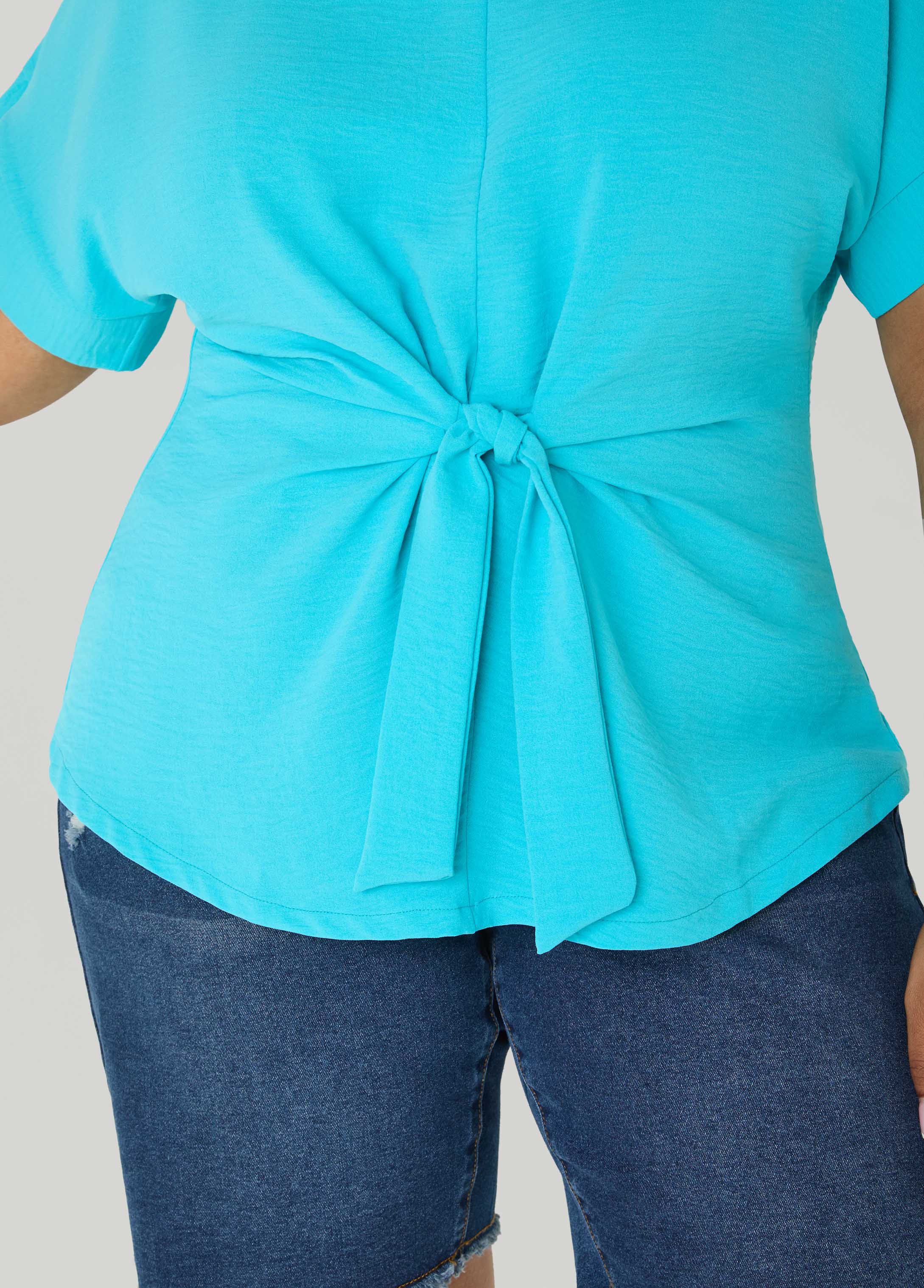 Tie Front V Neck Top - Image 4