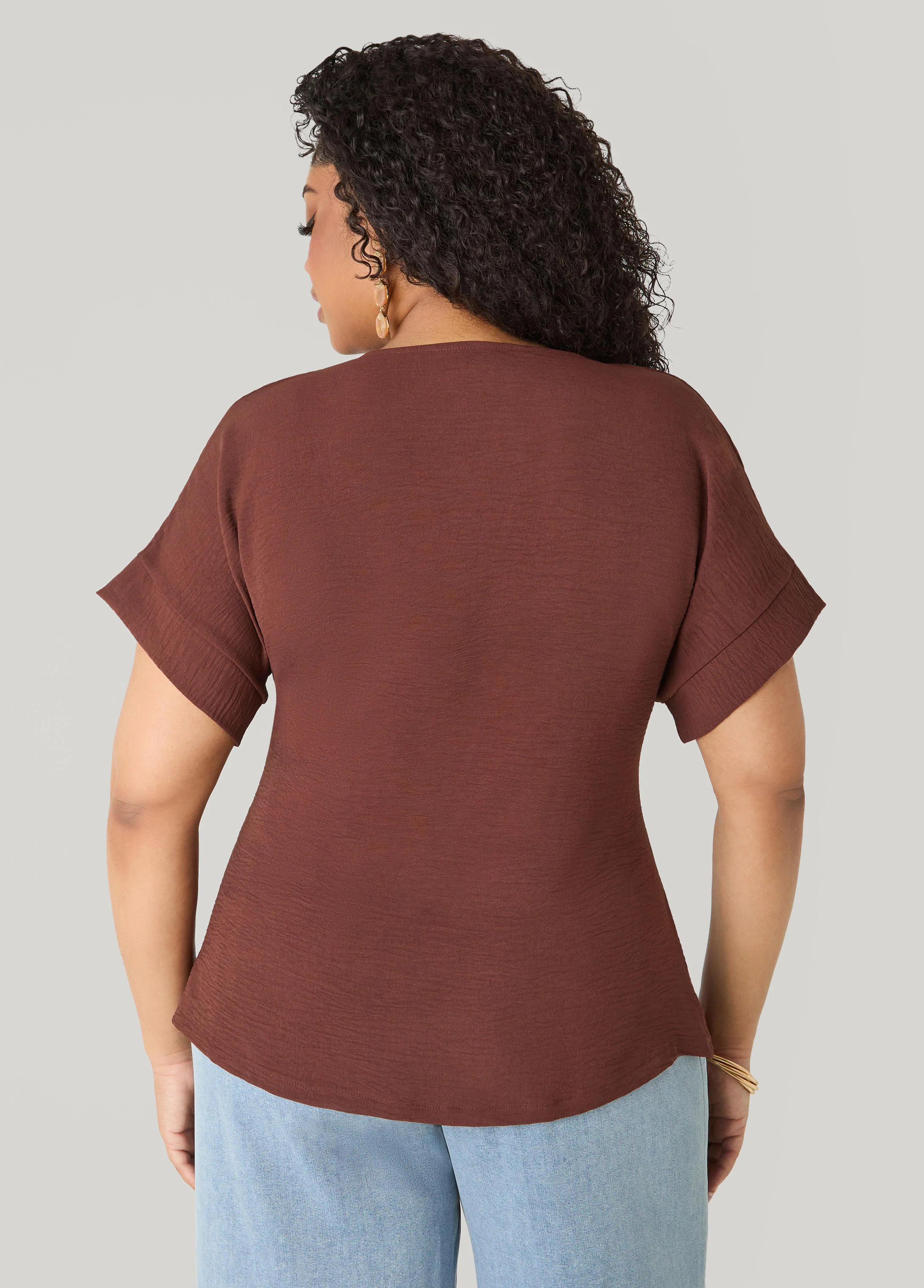 Tie Front V Neck Top - Image 6