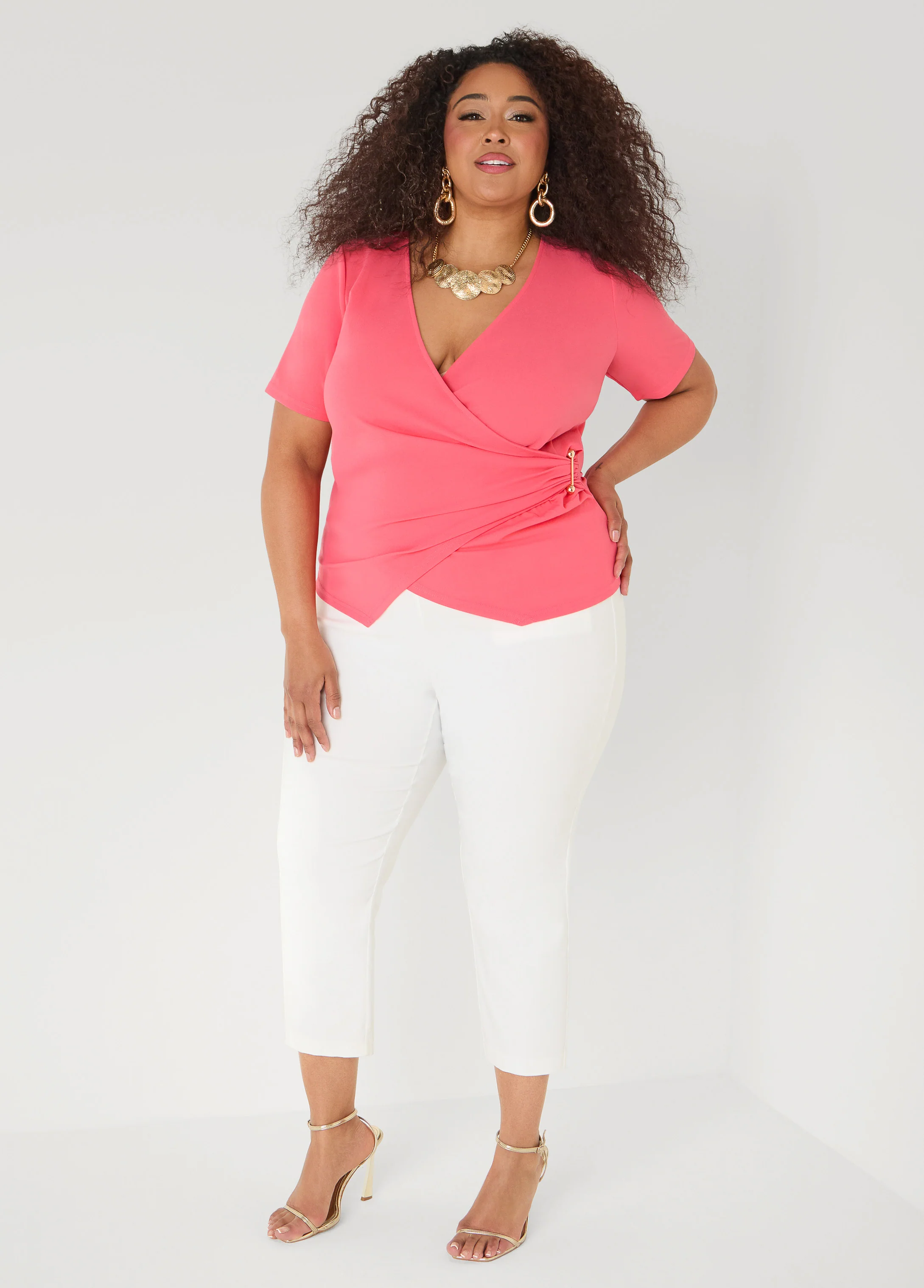 Embellished Faux Wrap Top - Image 11