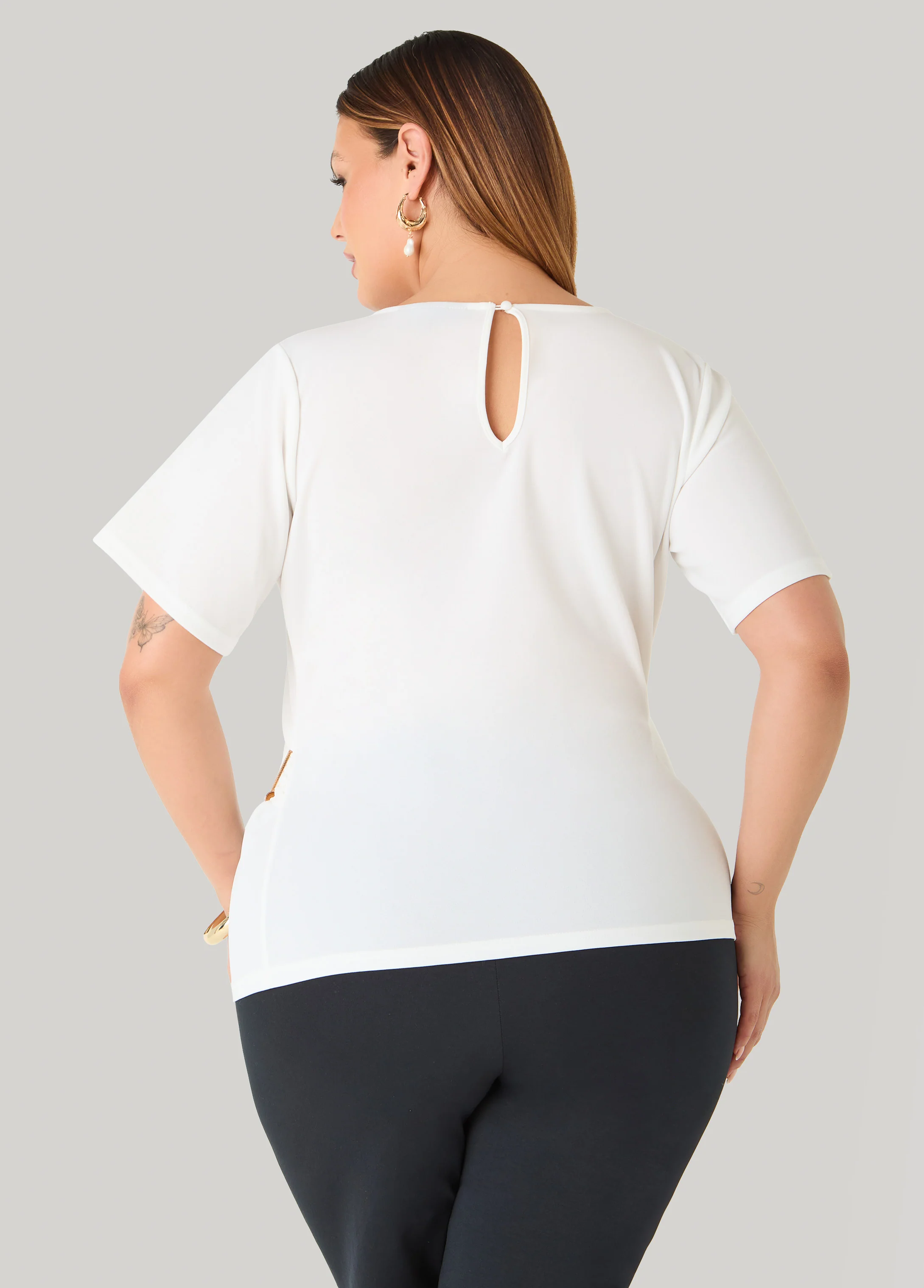 Embellished Faux Wrap Top - Image 2