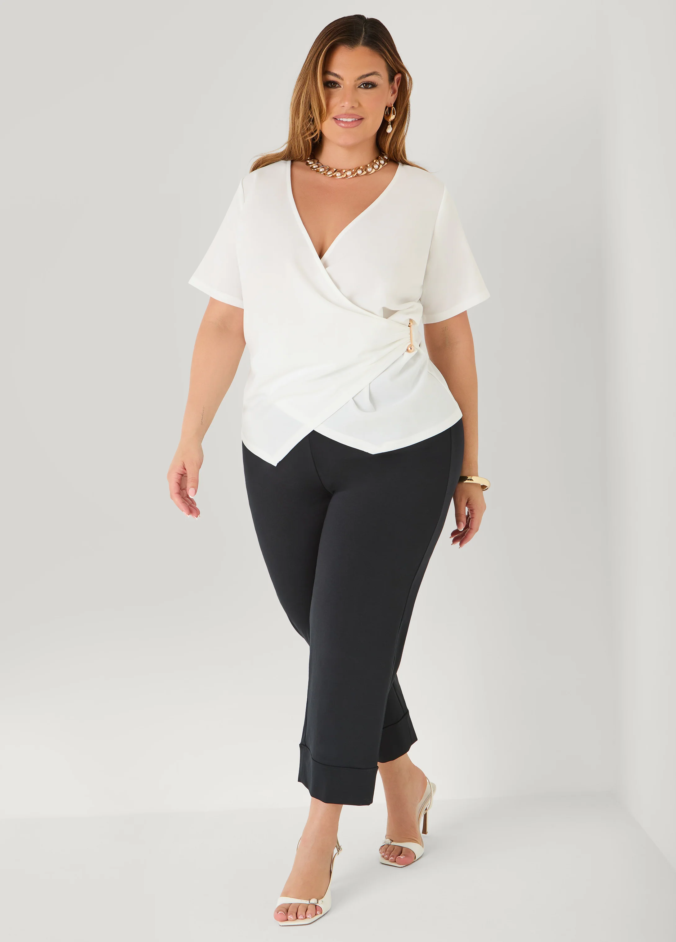 Embellished Faux Wrap Top - Image 3