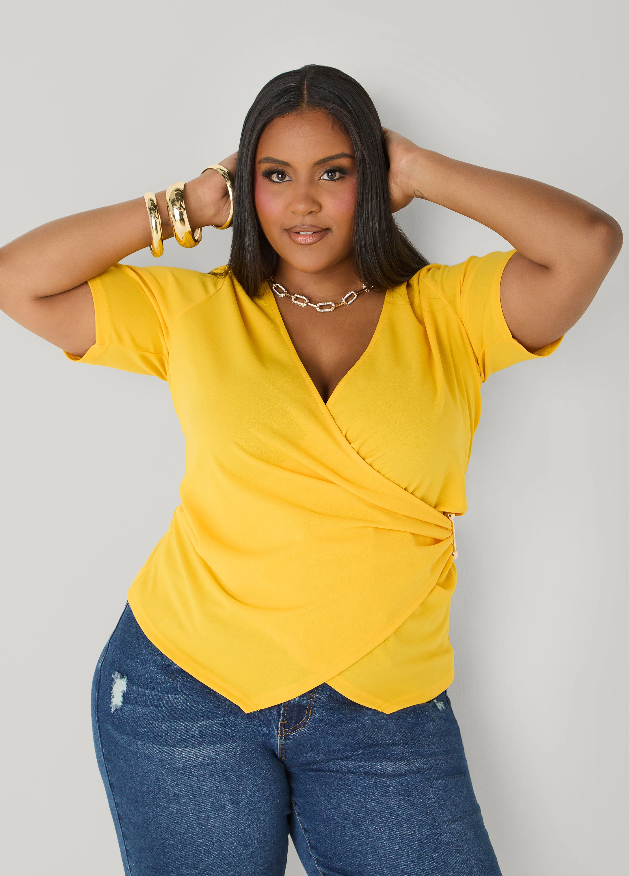 Embellished Faux Wrap Top - Image 5