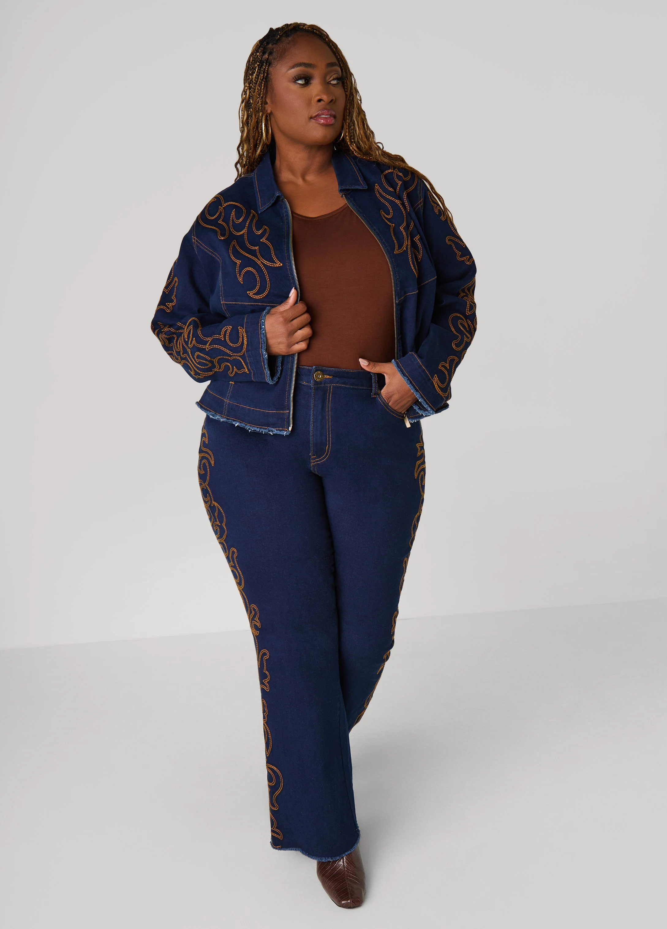 Embroidered Denim Jacket - Image 4