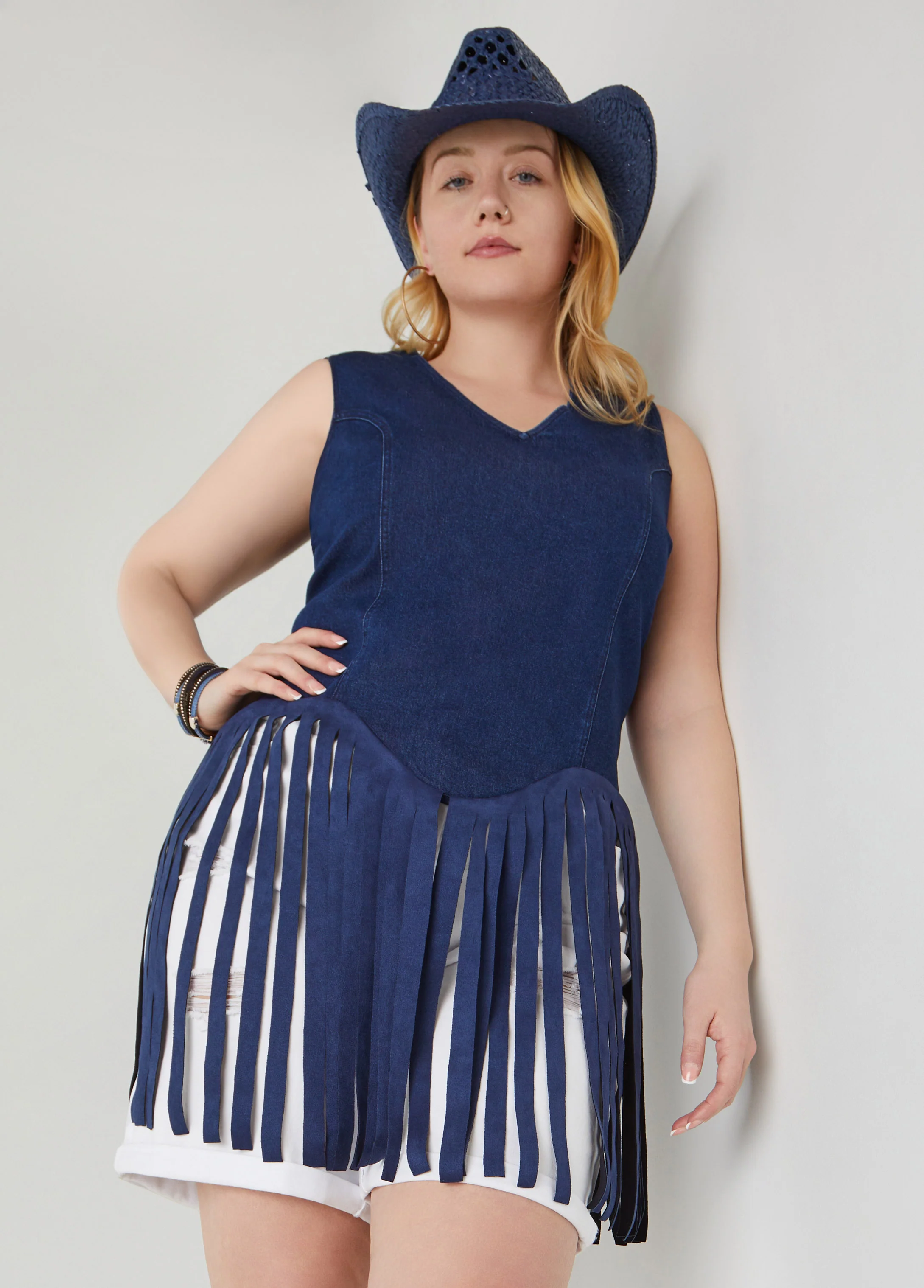 Fringed Denim Top - Image 4