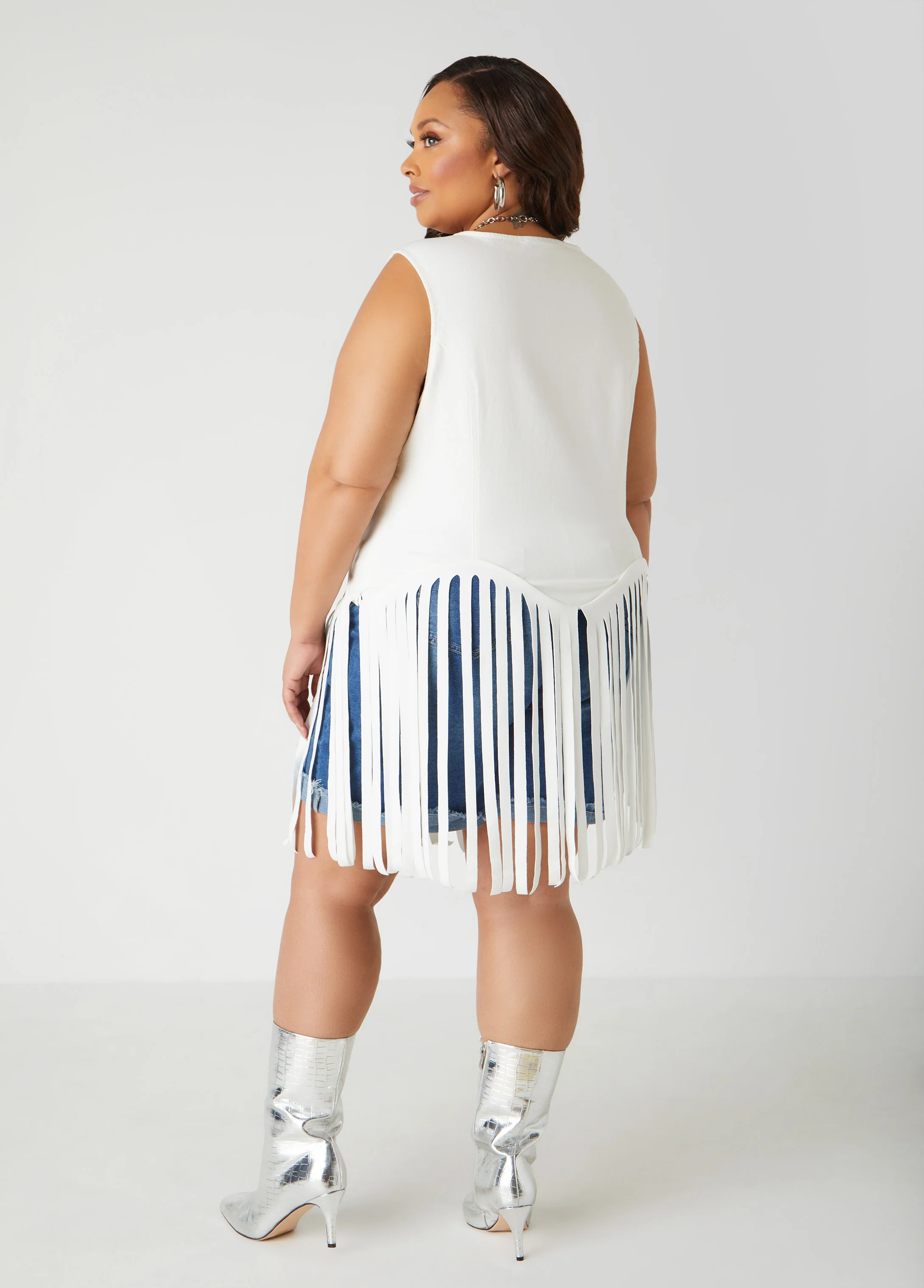 Fringed Denim Top - Image 6