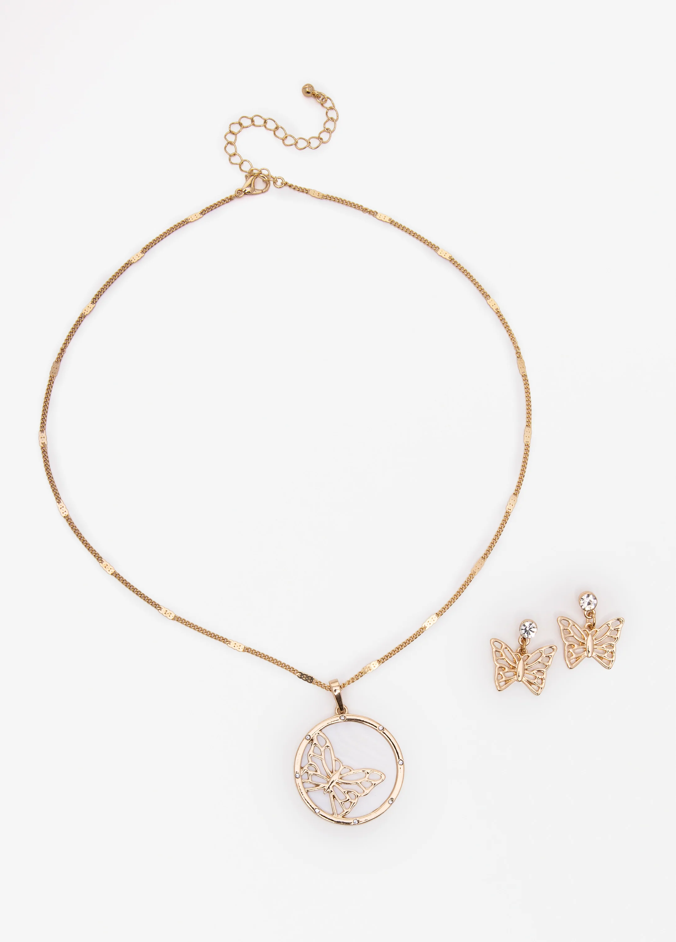 Butterfly Necklace And Earrings Set - Image 2