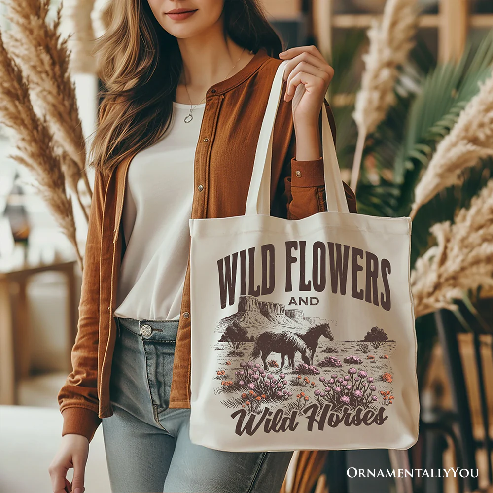 Wild Flowers And Horses Tote Bag - Image 10