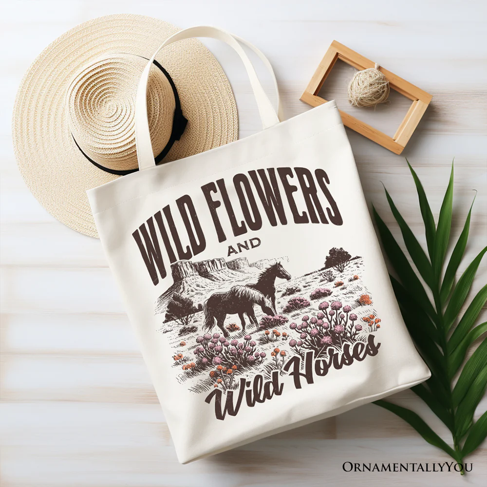 Wild Flowers And Horses Tote Bag - Image 5