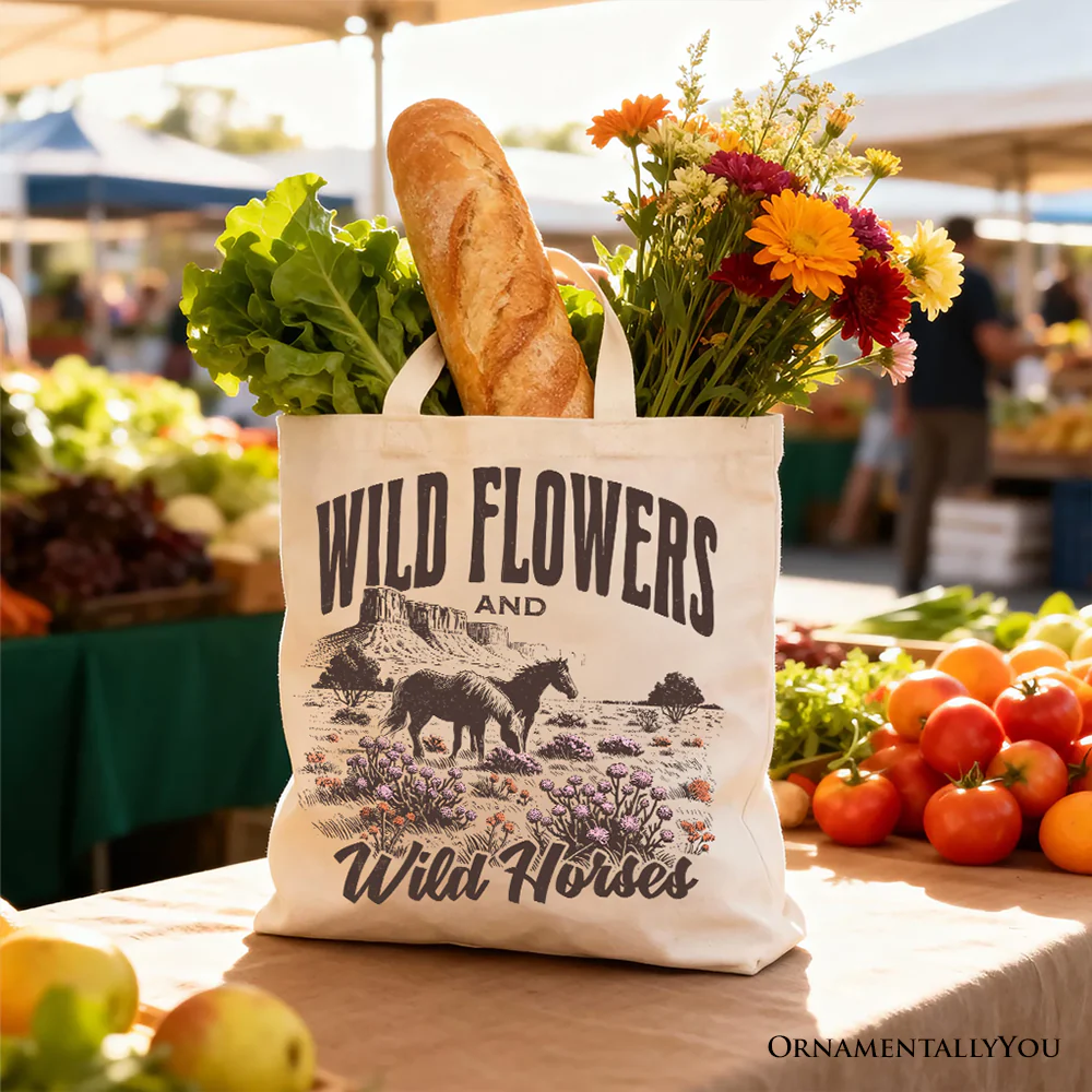 Wild Flowers And Horses Tote Bag - Image 6