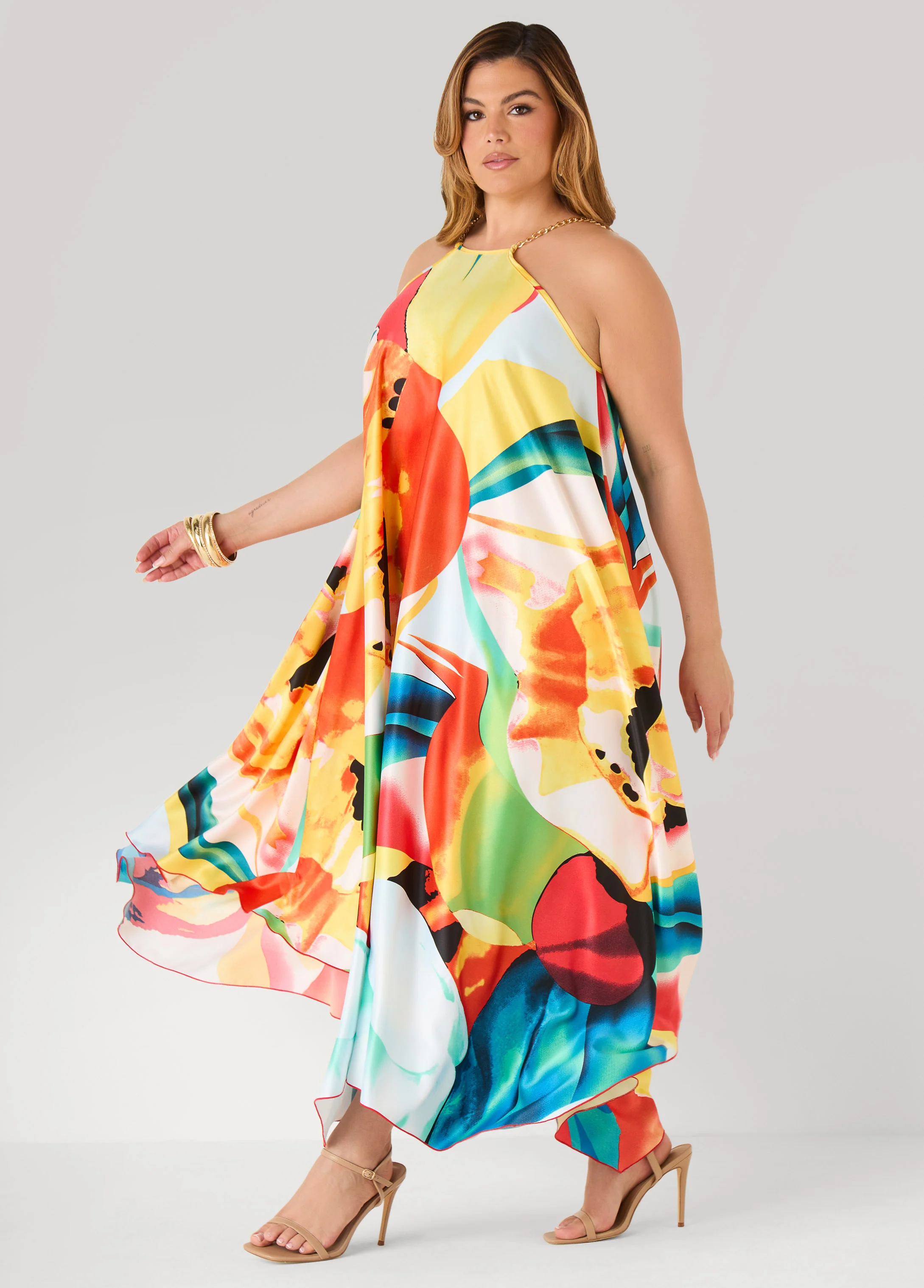 Floral Chain Trimmed Maxi Dress - Image 3
