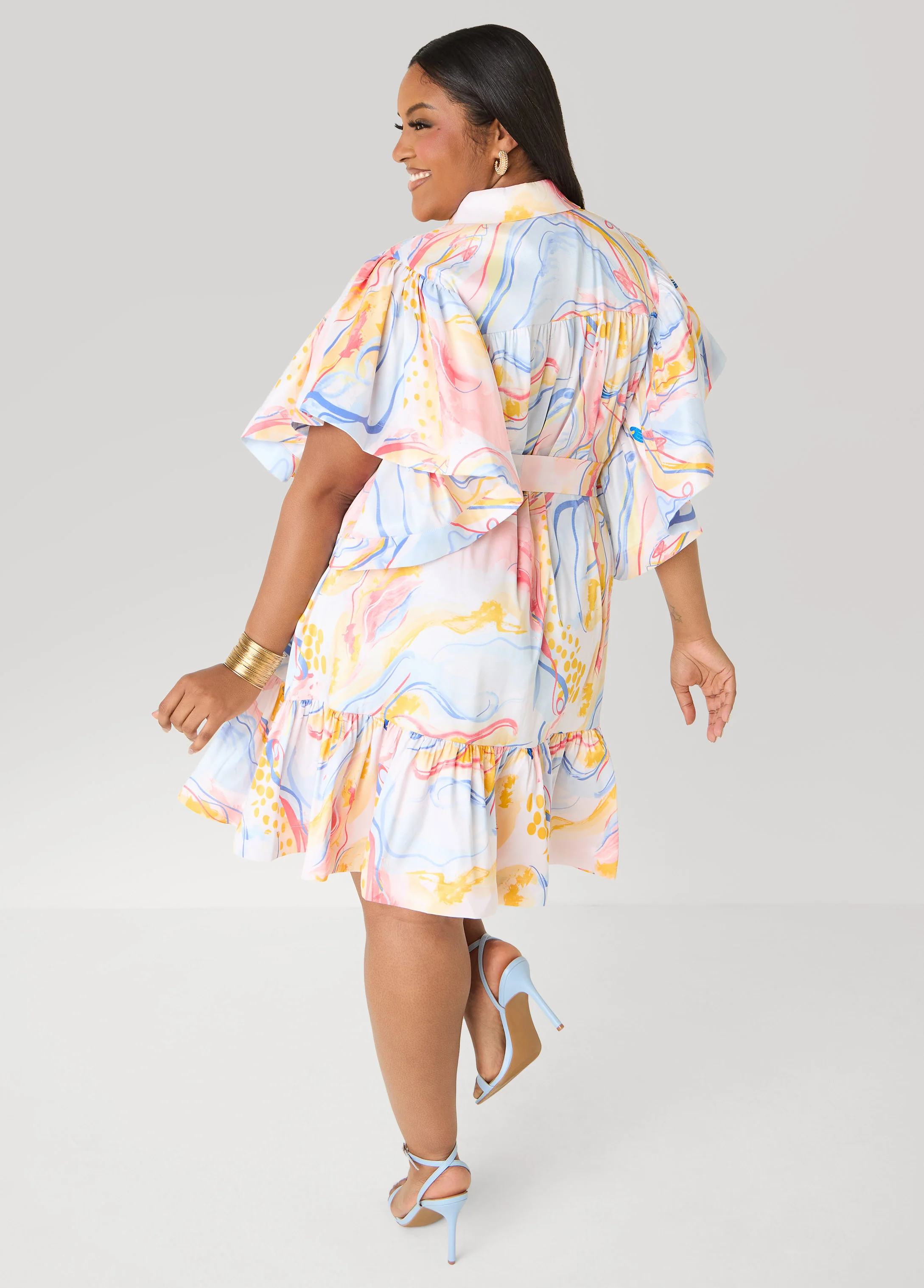 Ruffled Watercolor Dress - Image 2