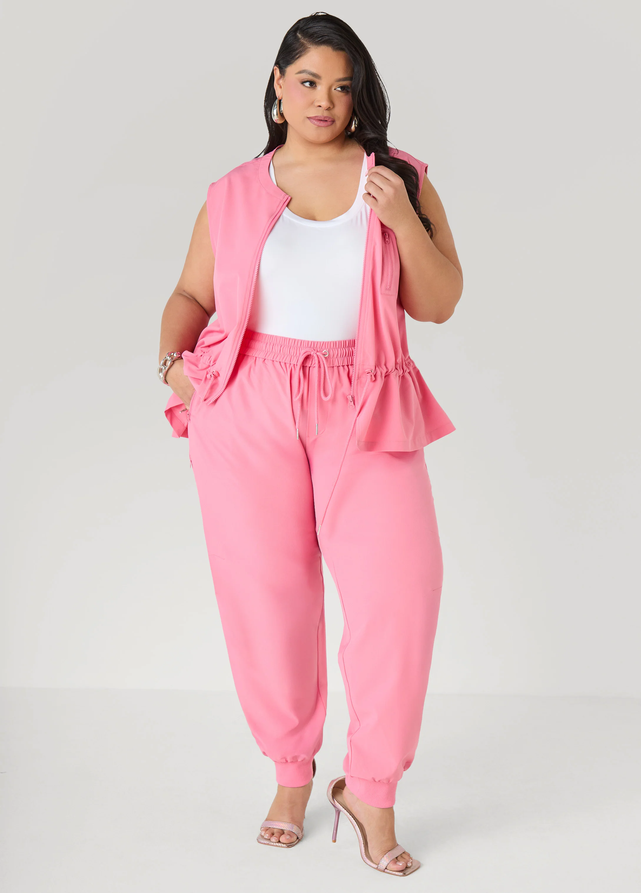 Drawstring Mid Rise Joggers - Image 3