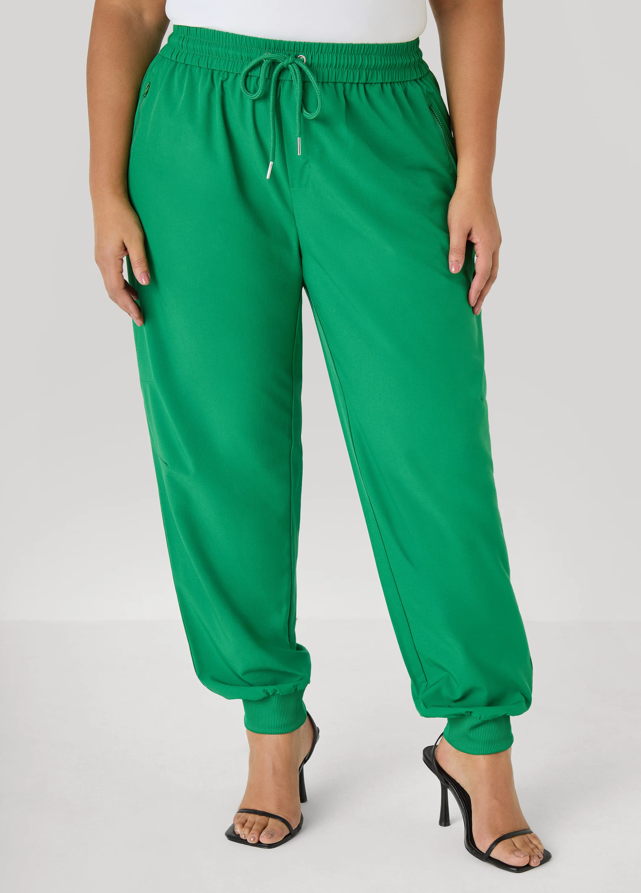 Drawstring Mid Rise Joggers - Image 4