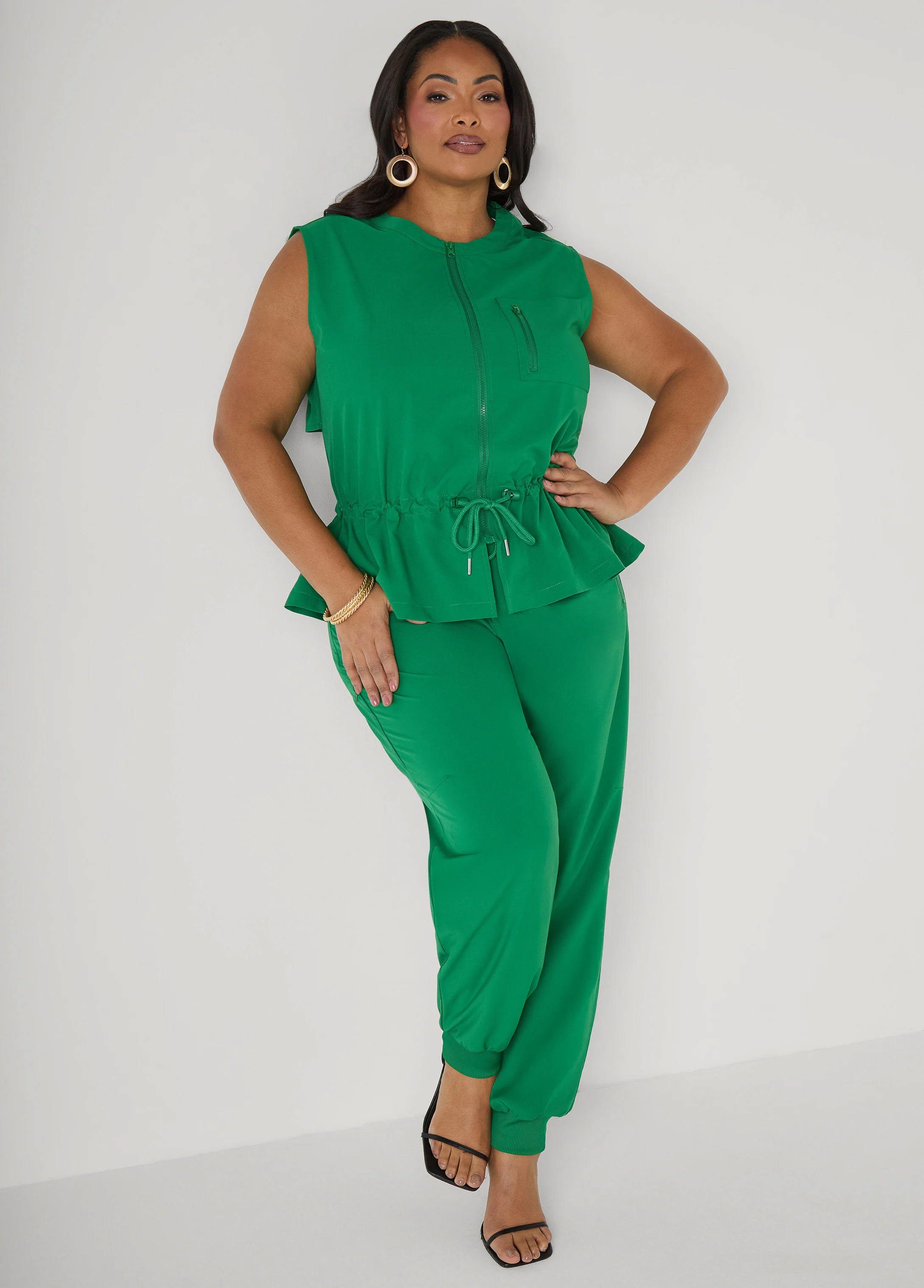 Drawstring Mid Rise Joggers - Image 6