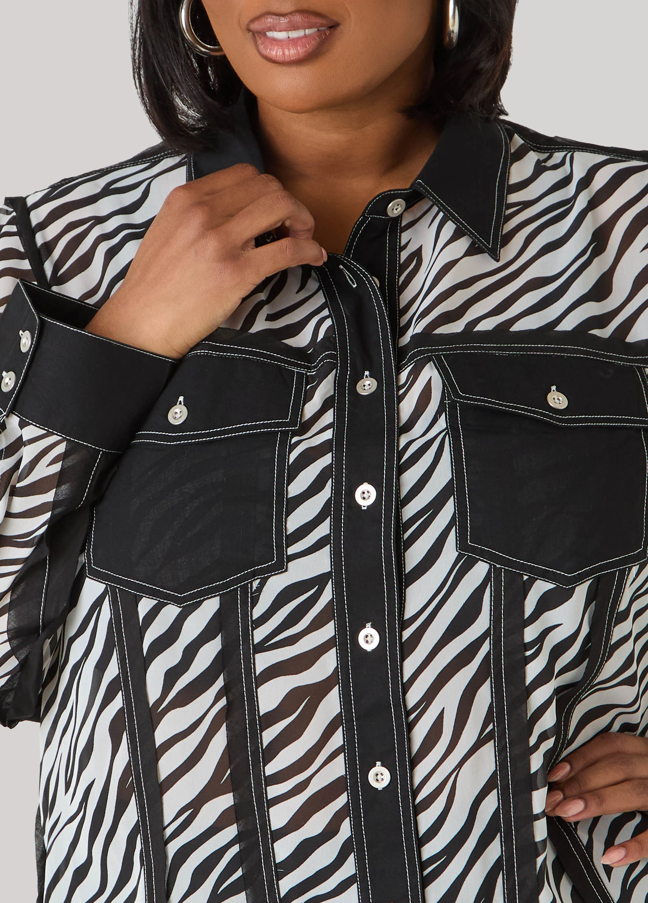 Zebra Organza Shirt - Image 4