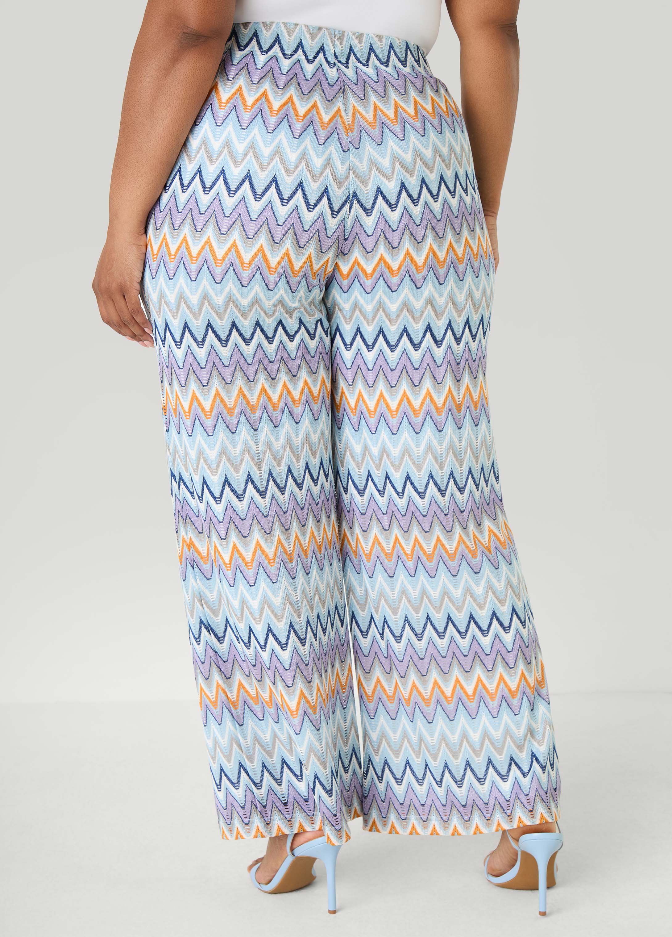 Chevron Knit Wide Leg Pants - Image 2