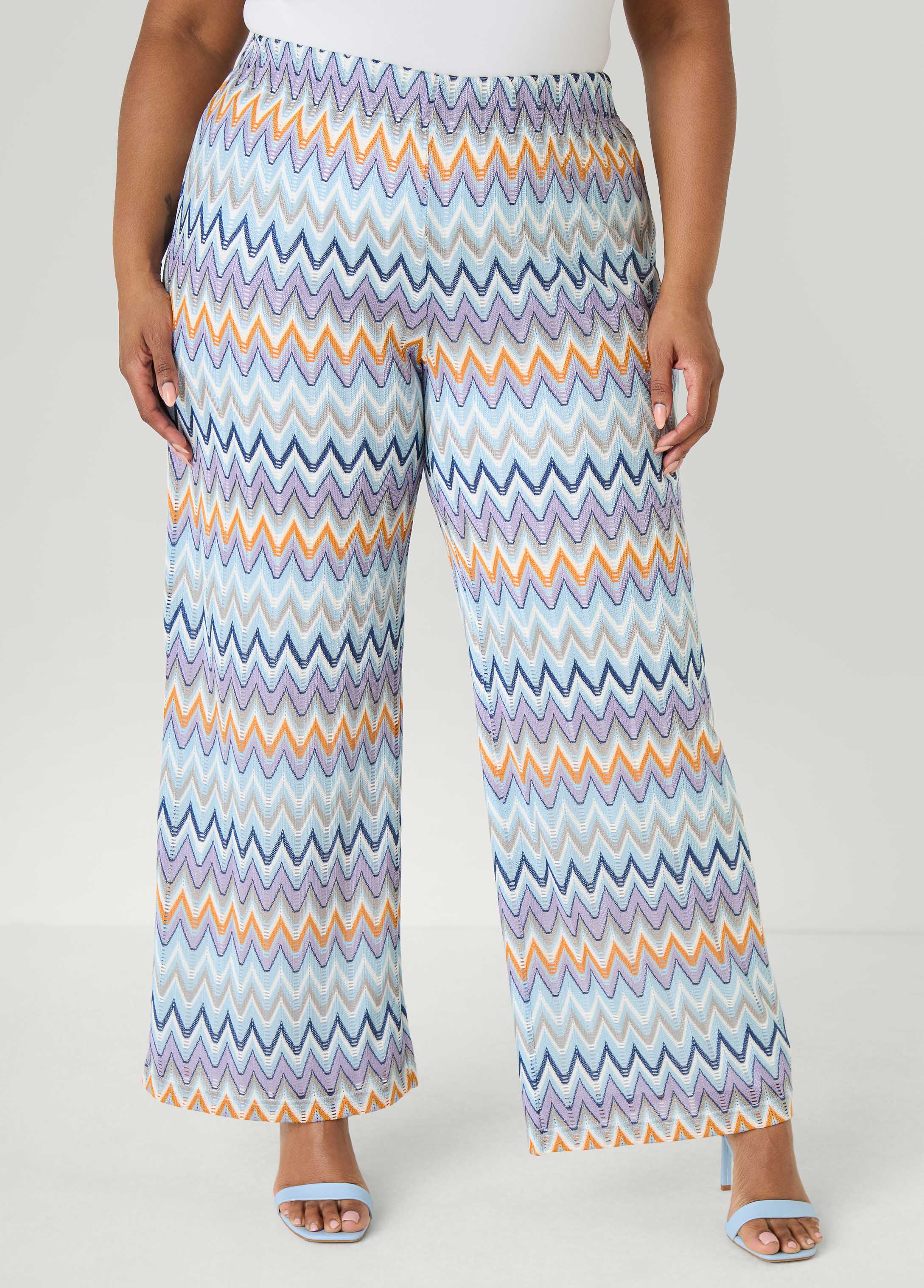 Chevron Knit Wide Leg Pants - Image 4