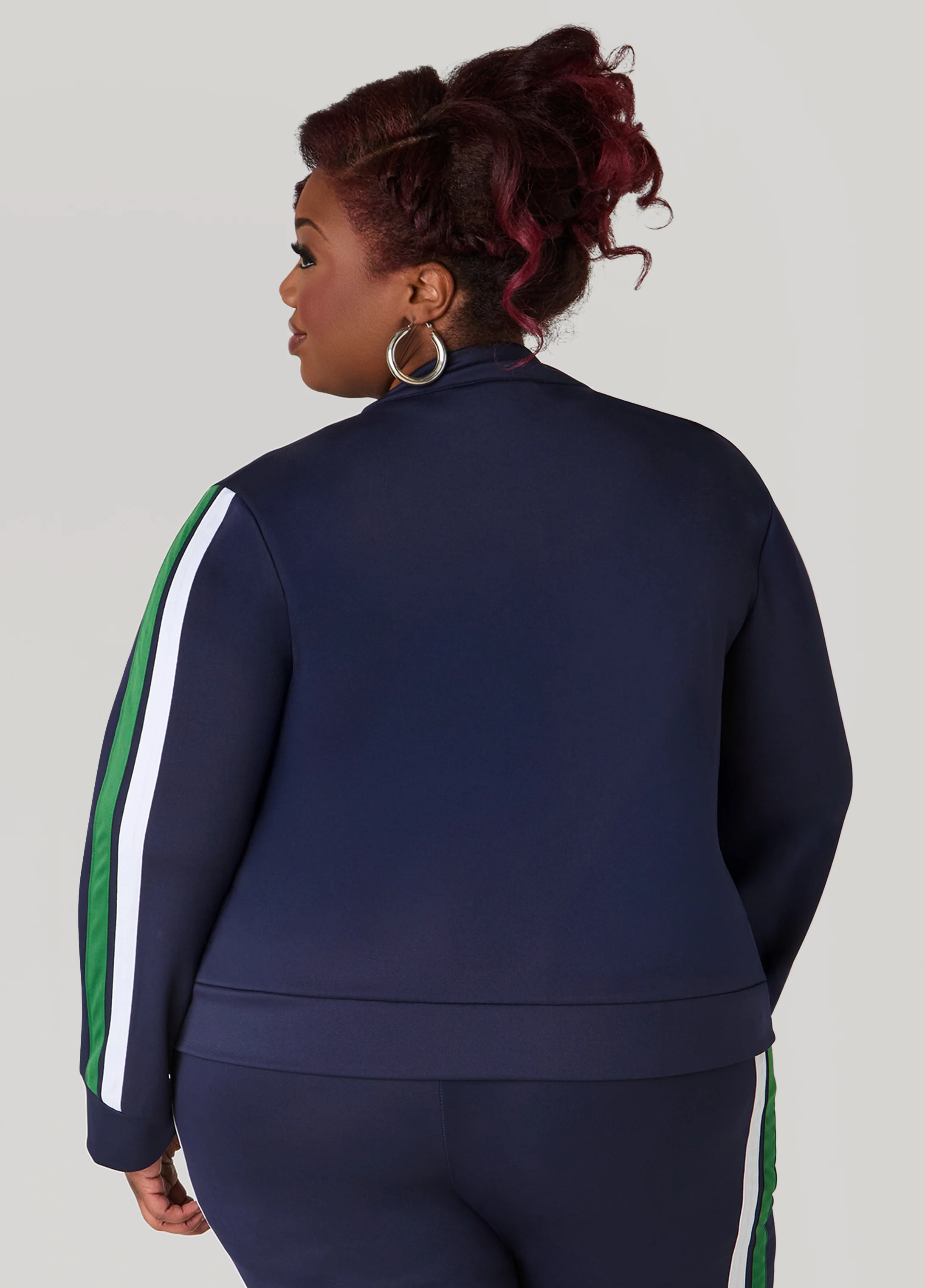 Zip Front Striped Track Jacket - Image 4