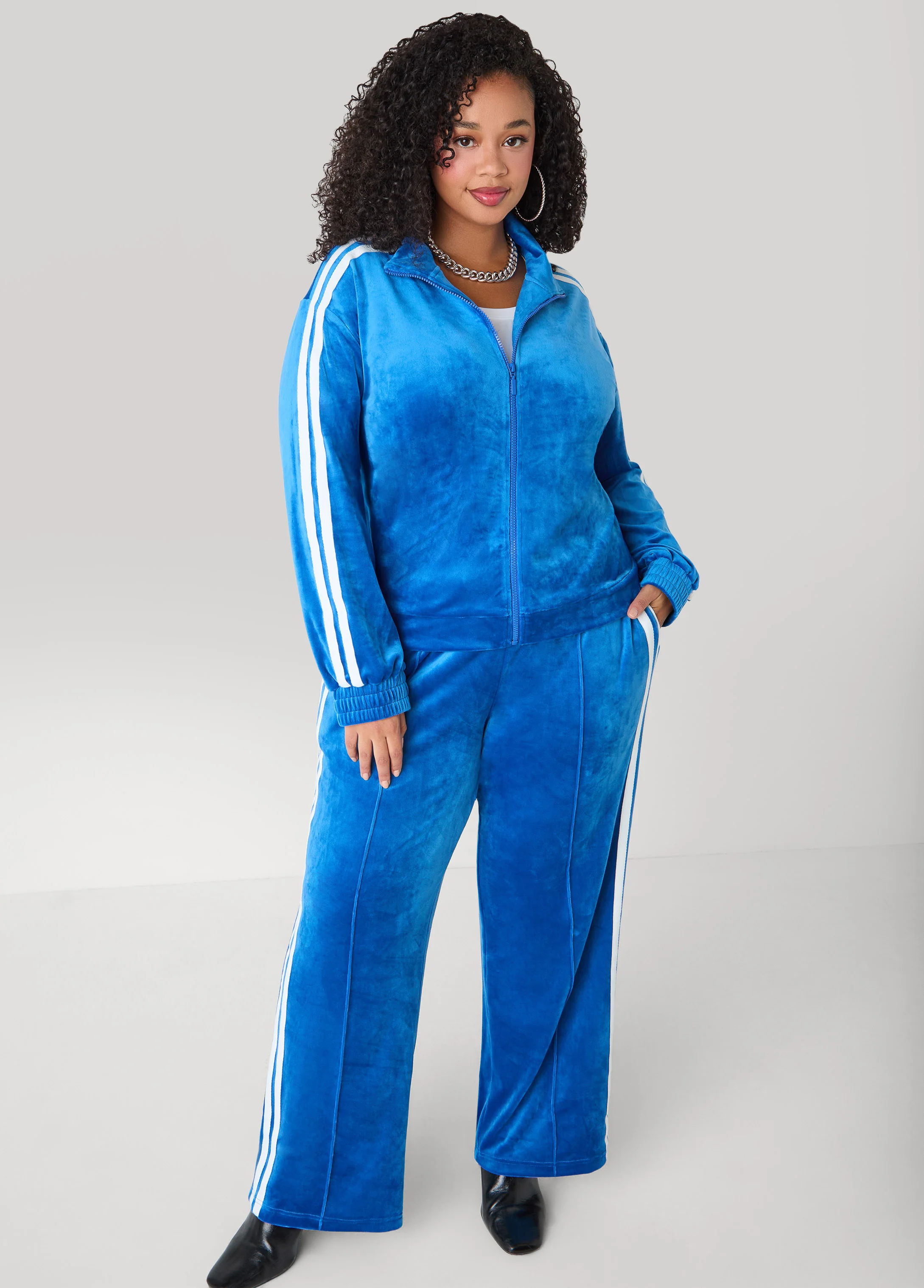 Striped Velour Track Jacket - Image 7