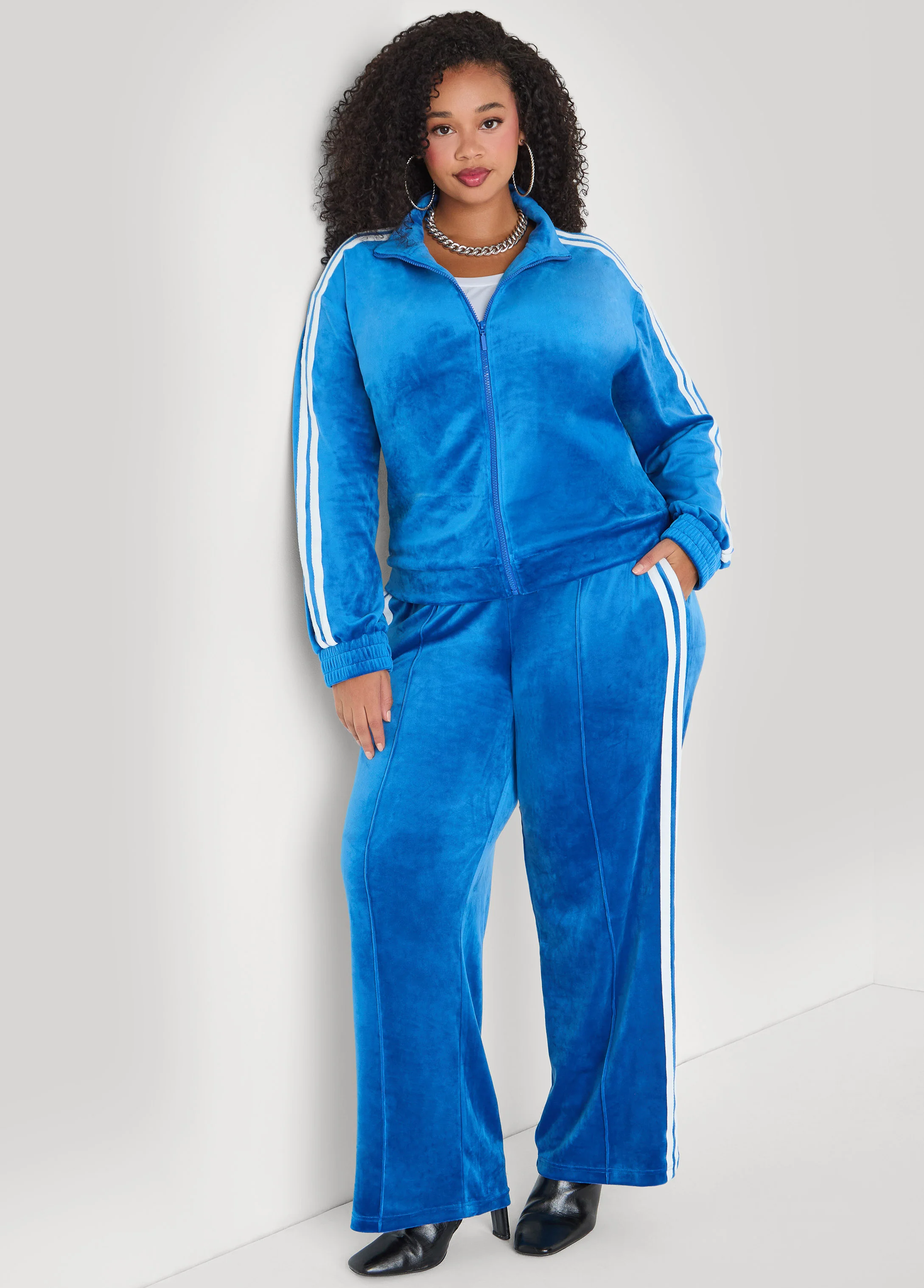 Striped Velour Track Jacket - Image 8